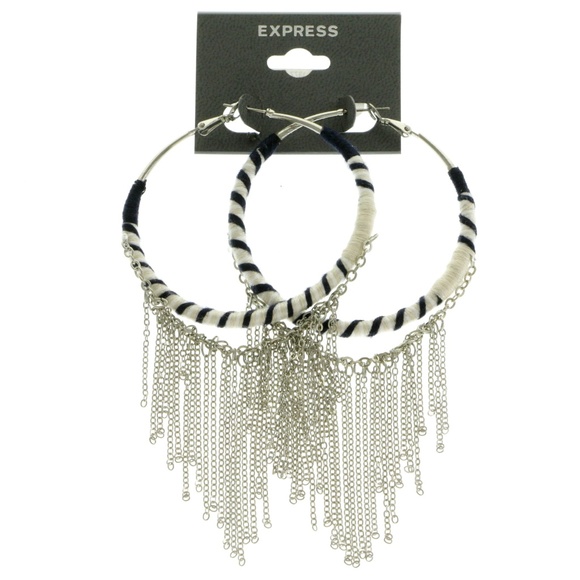 Express Jewelry - Express Tassel-Earrings Silver/Blue NWT